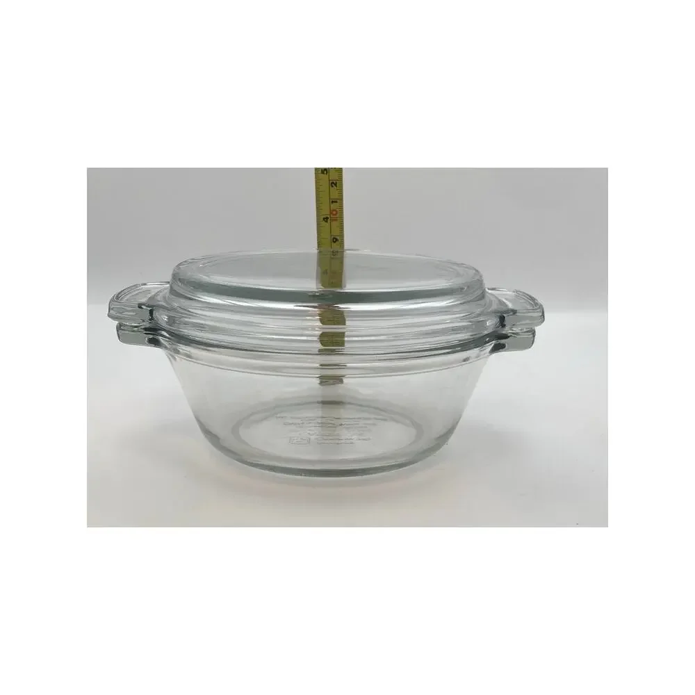 Vintage Anchor Hocking Glass Ovenware 5.75 Inch Clear Casserole Dish with Lid